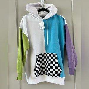 NWT H&M Women’s Athletic Pullover White/Multicolor